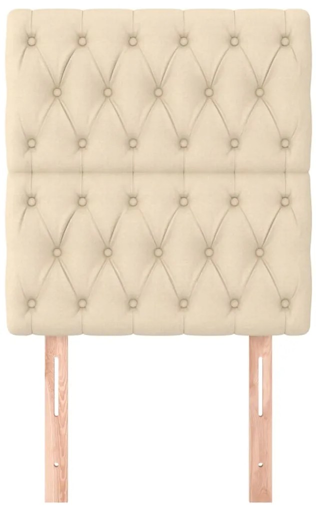 Cabeceira de cama 2 pcs tecido 80x7x78/88 cm creme