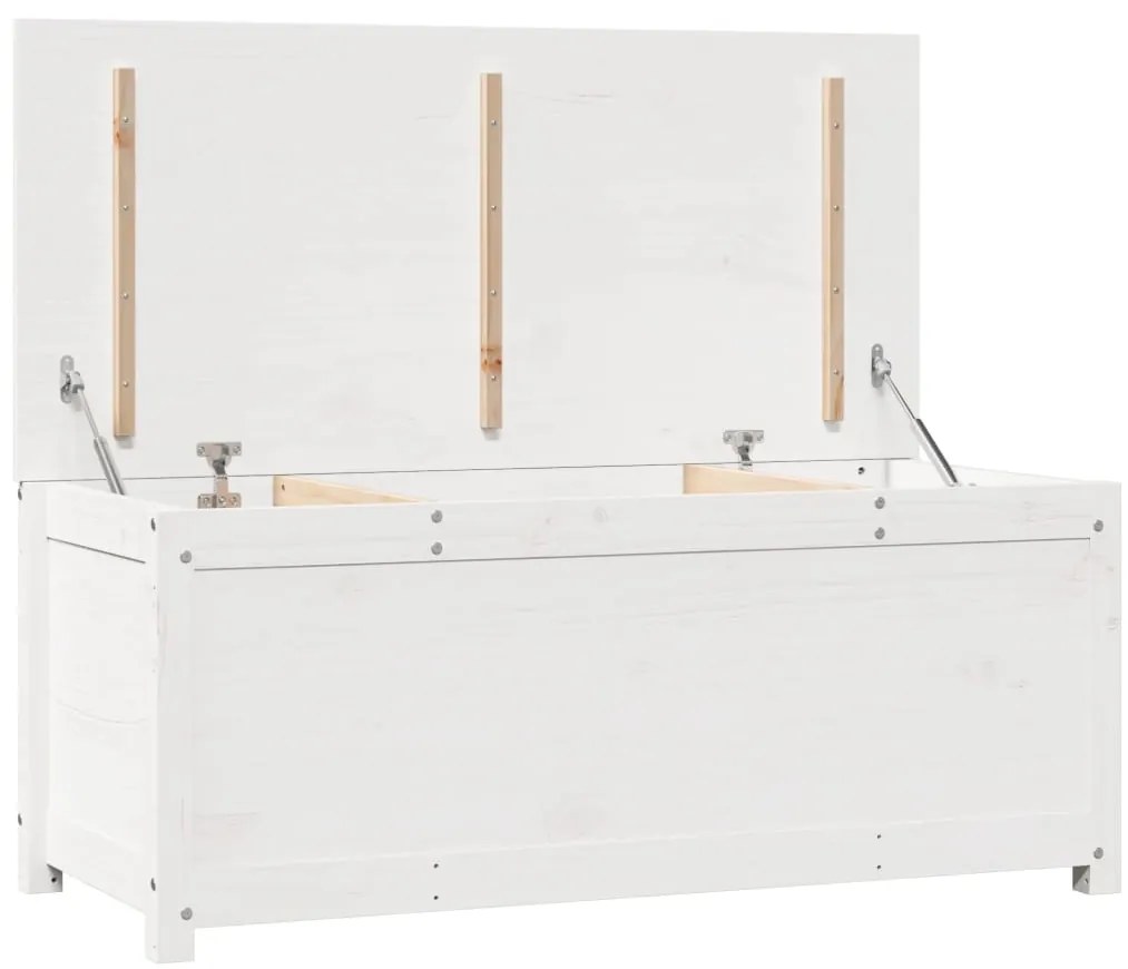Caixa de arrumação 110x50x45,5cm madeira de pinho maciça branco