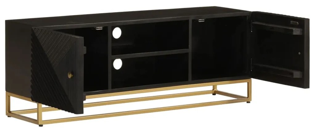 Móvel de TV 110x30x40 cm mangueira maciça e ferro preto