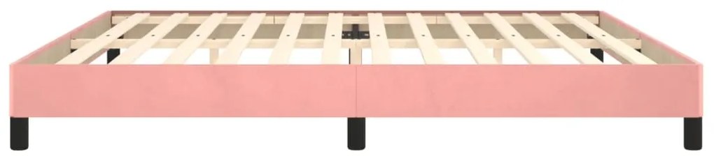 Estrutura de cama 200x200 cm veludo rosa