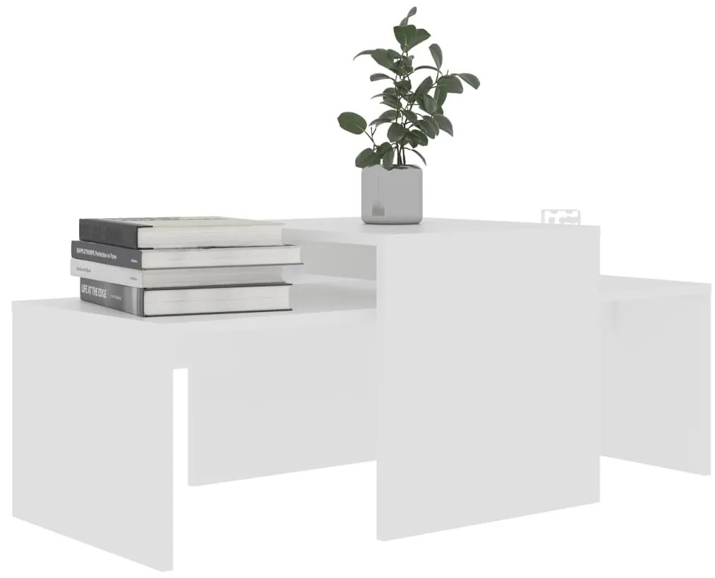 Conjunto mesas de centro 100x48x40 cm derivados madeira branco