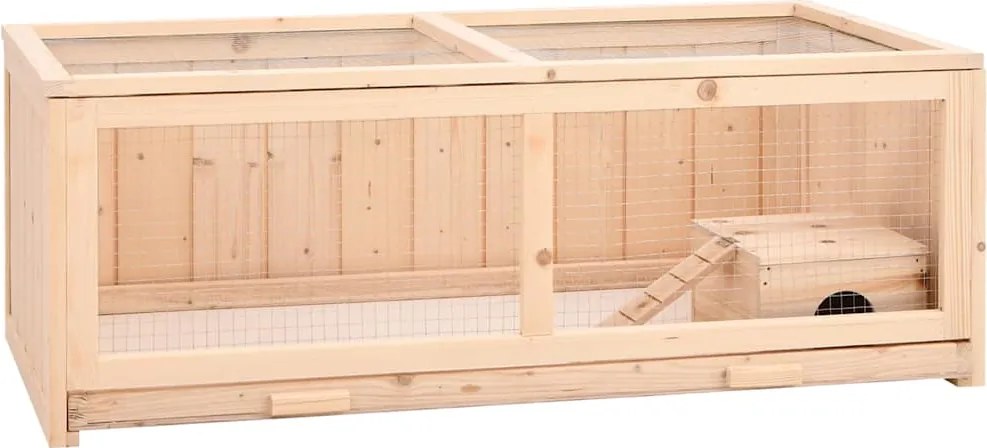 vidaXL Gaiola para hamster 104x52x38 cm madeira de abeto maciça