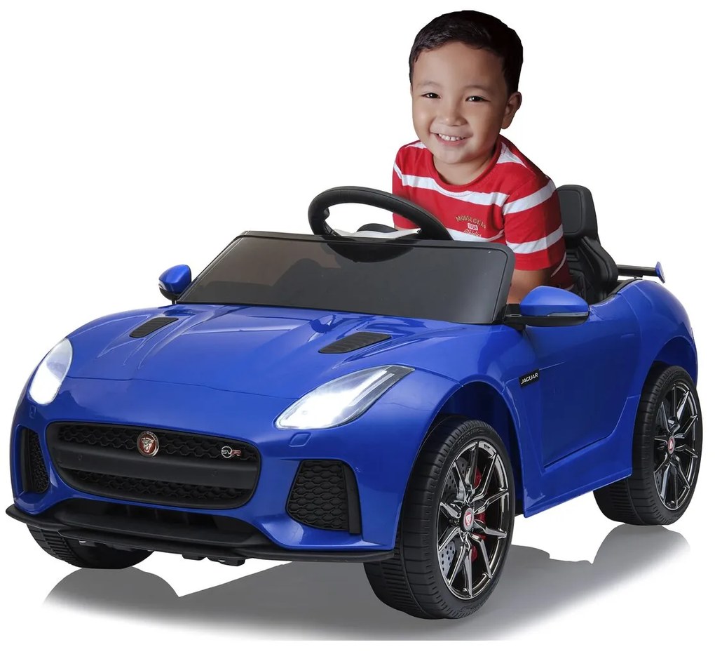 Carro elétrico infantil Bateria 12V Jaguar F-Type SVR Controlo remoto 2,4GHz Azul