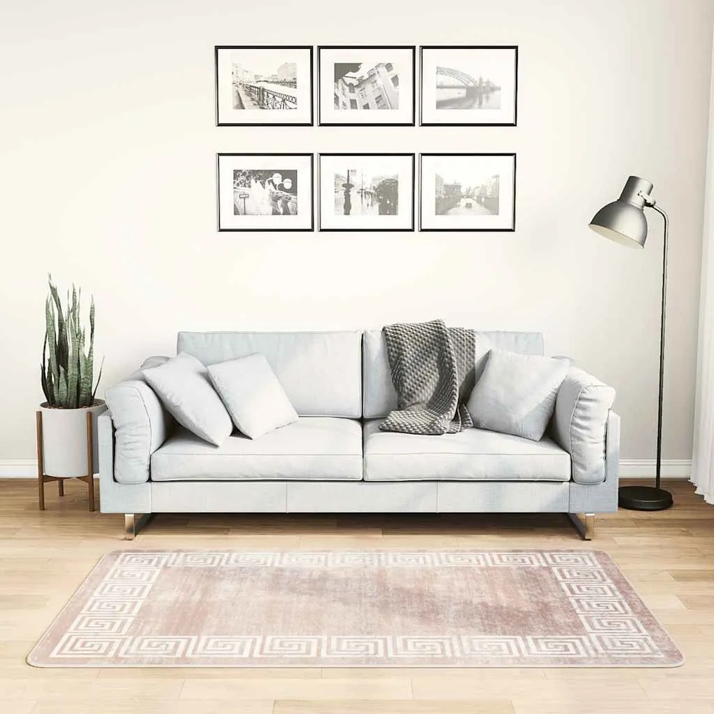 vidaXL Tapete lavável antiderrapante 80x150 cm bege