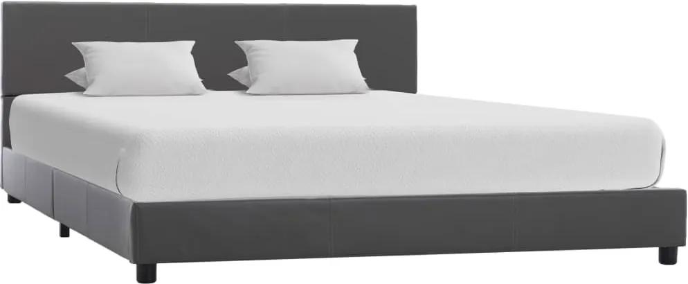 Estrutura de cama 120x200 cm couro artificial cinzento