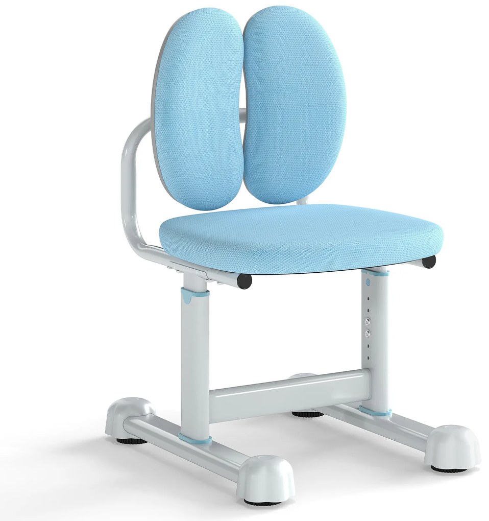 Cadeira de mesa infantil, cadeira de estudo com suporte lombar duplo e altura ajustável, cadeira de computador acolchoada, cinza