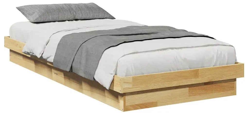Estrutura de cama sem colchão 90x190 cm Carvalho de maciça