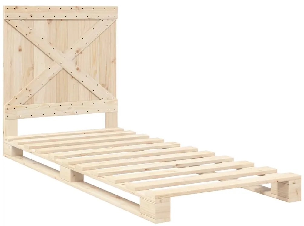 Estrutura de cama com cabeceira 90x200 cm pinho maciço