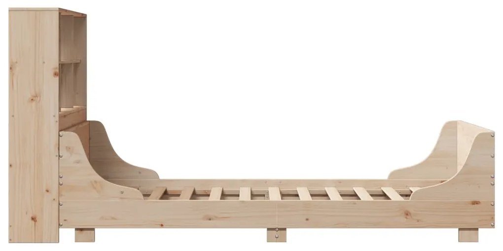 Cama com estante sem colchão 75x190 cm madeira maciça