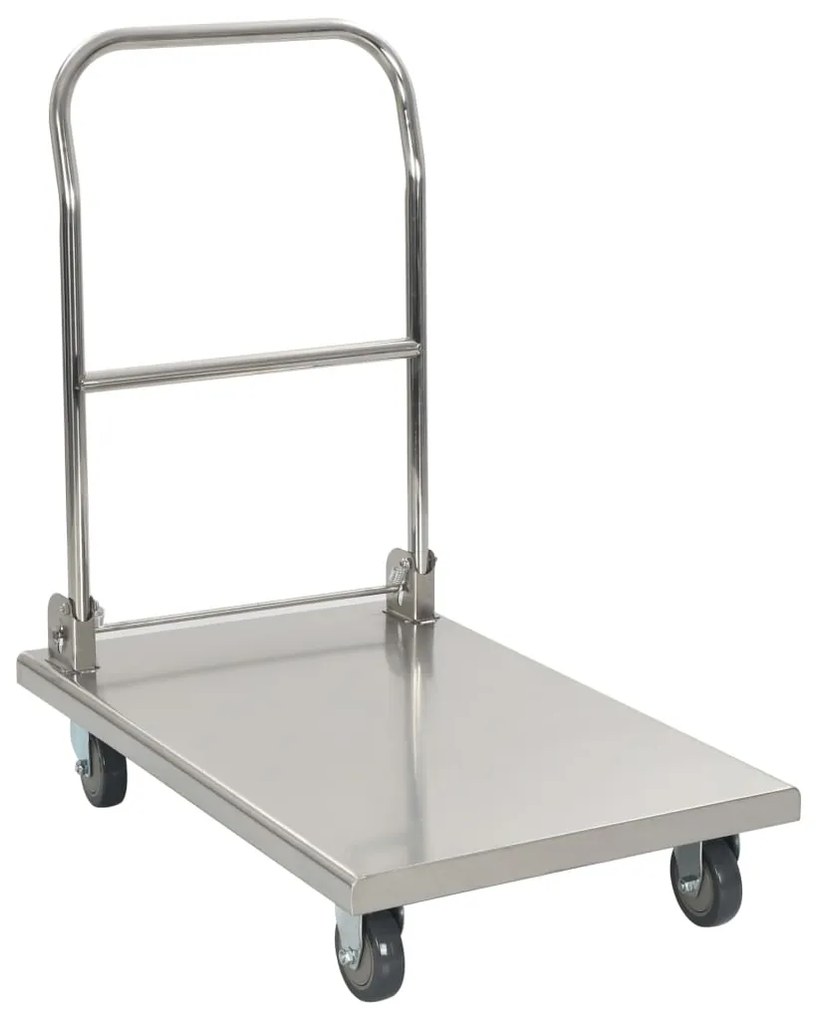 vidaXL Carrinho de plataforma 82x53x86 aço inoxidável prateado