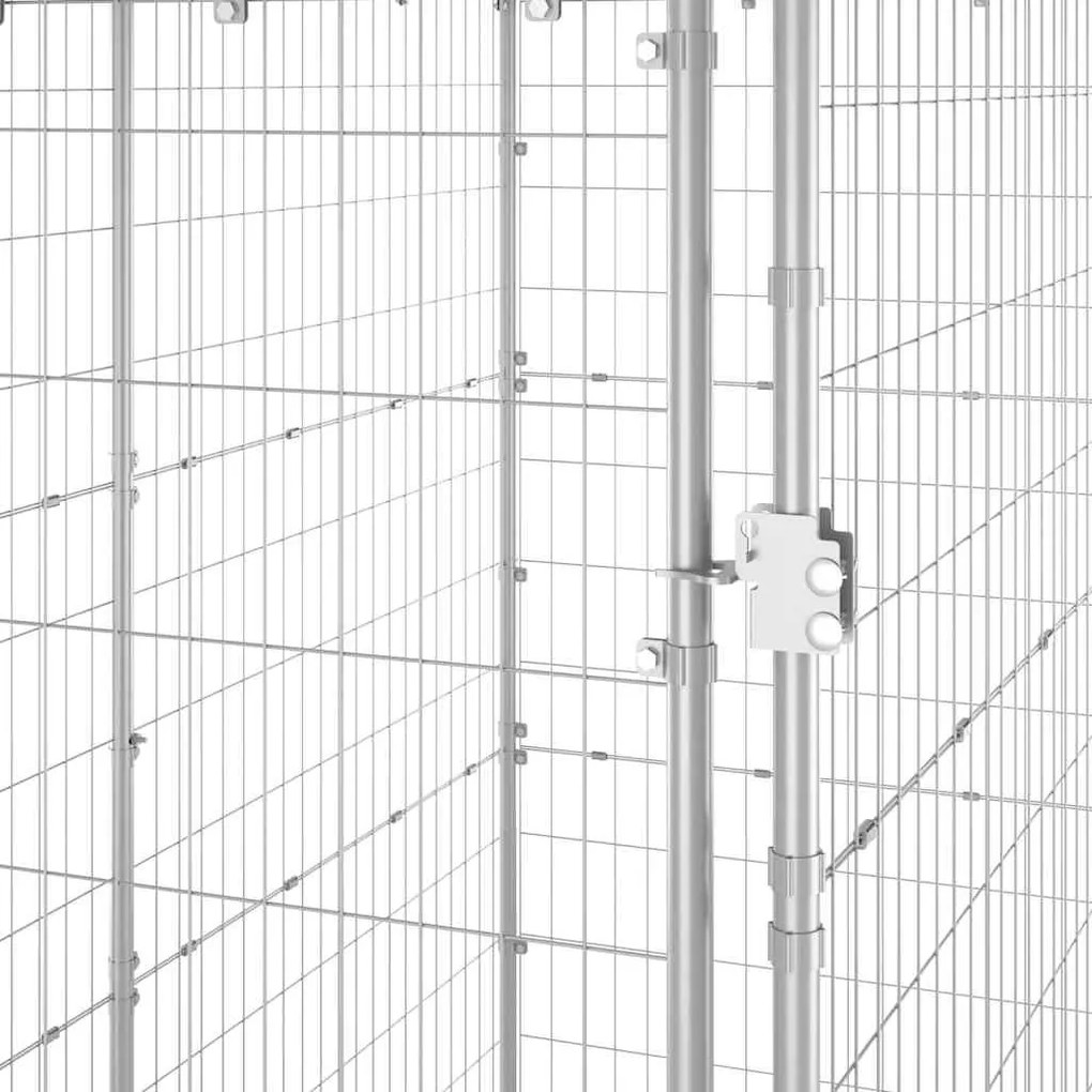Canil de exterior com telhado 110x220x180 cm aço galvanizado