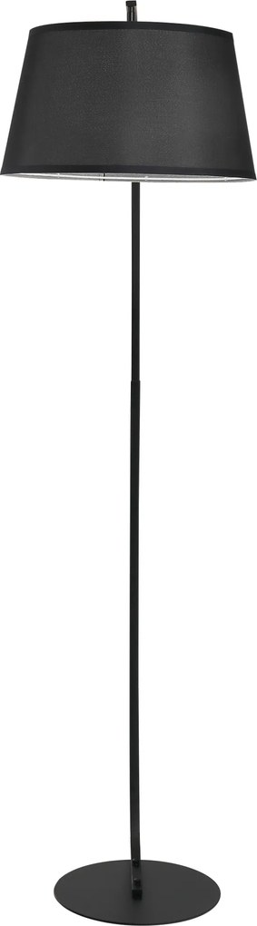 Candeeiro de pé com arco curvo Ø 47 x 105 para sala de estar de arco moderno em metal em metal com acabamento em linho preto