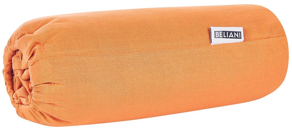 Lençol-capa em algodão laranja 160 x 200 cm JANBU Beliani