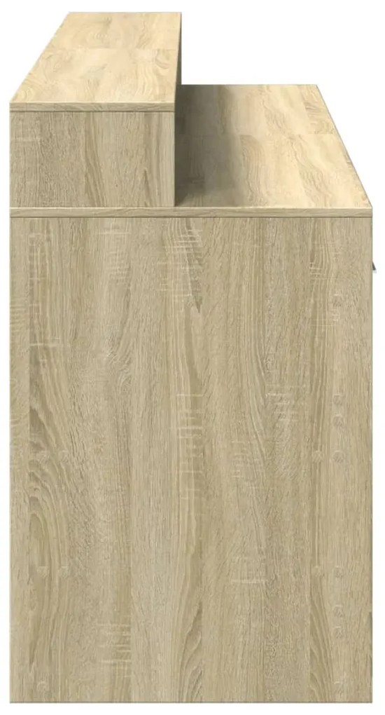 Secretária luzes LED 160x55x91cm deriv. madeira carvalho sonoma