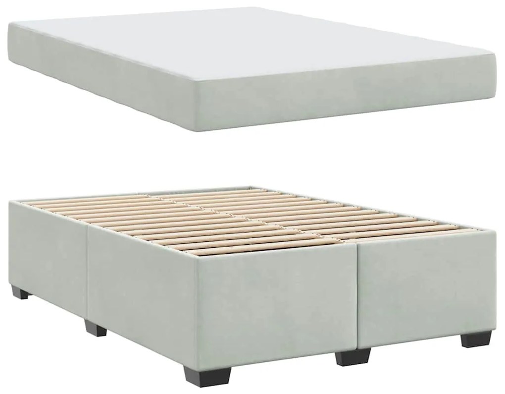 Estrutura de cama com colchão Cinzento-claro 160 x 200 cm