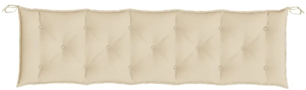 Almofadões banco jardim 2 pcs 180x50x7cm tecido oxford bege