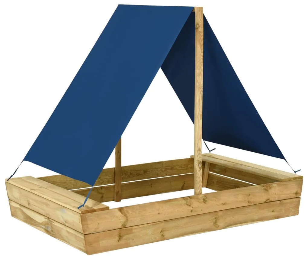 3059957 vidaXL Caixa de areia c/ telhado 160x100x133 cm pinho impregnado
