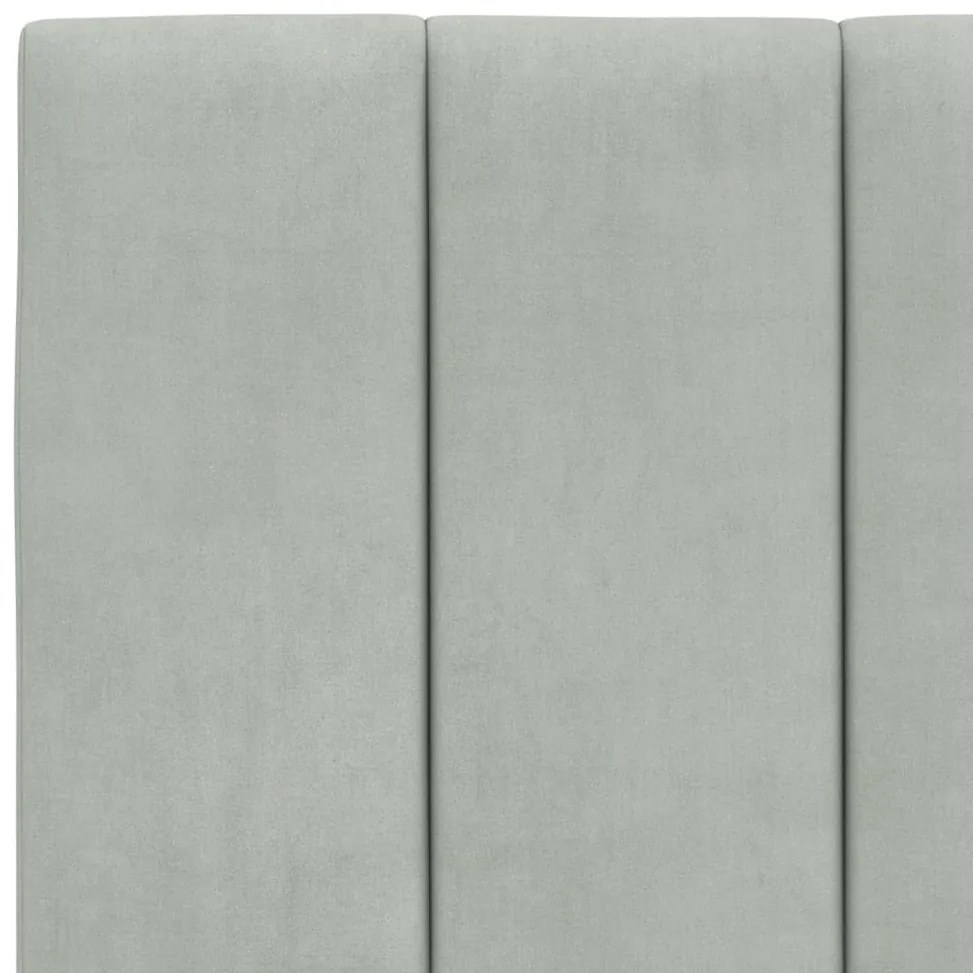 Almofadão de cabeceira 180 cm veludo cinzento-claro