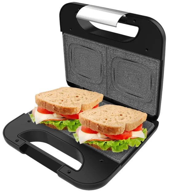 Tostadeira Rock'nToast Square + com acabamentos em aço inoxidável e 800 W de potência