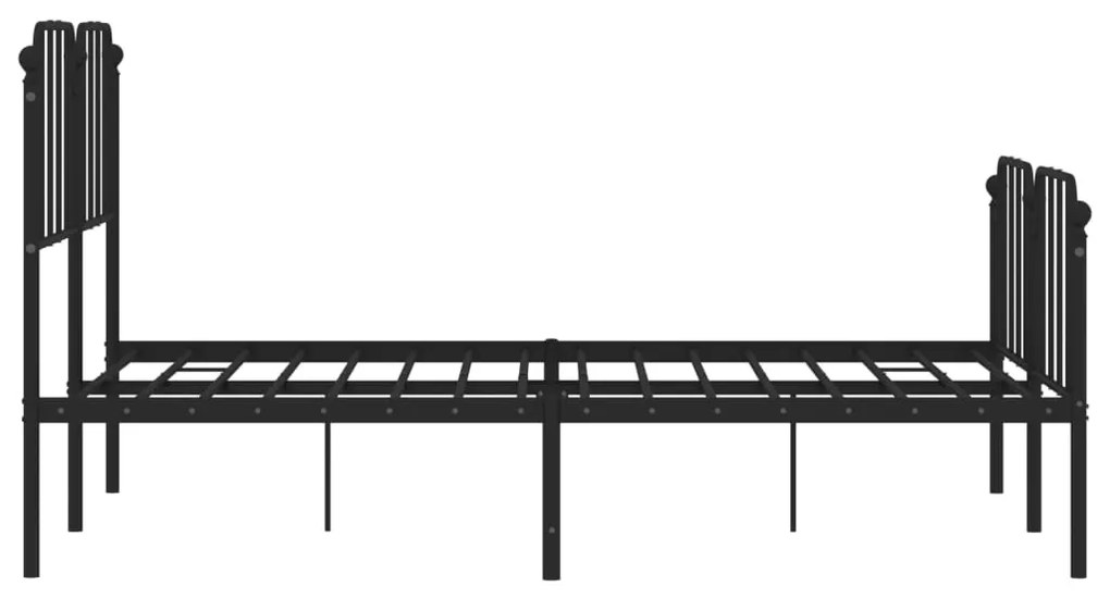 Estrutura de cama com cabeceira e pés 140x200 cm metal preto