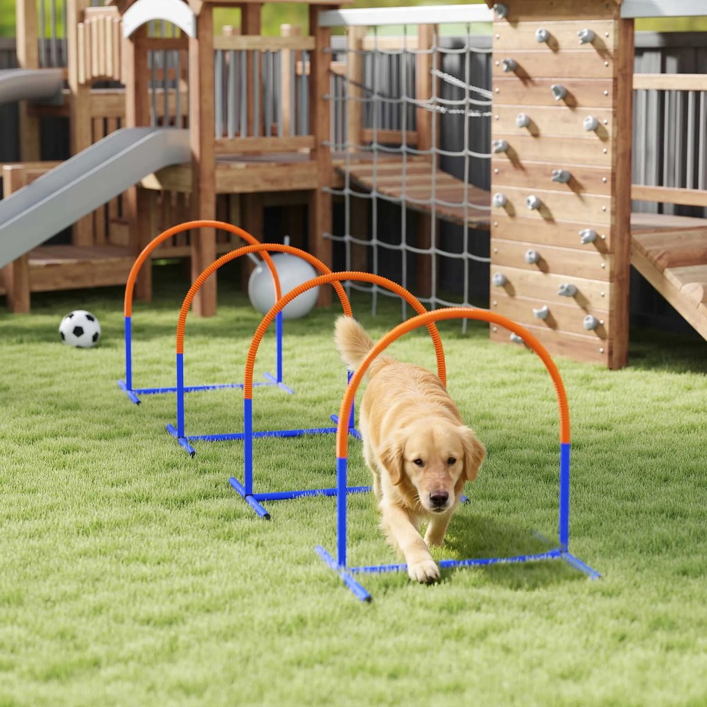 Conjunto de equipamento de agilidade para cães, conjunto de agilidade para cães, saco de transporte 88 x 64 x 95 cm, azul e laranja