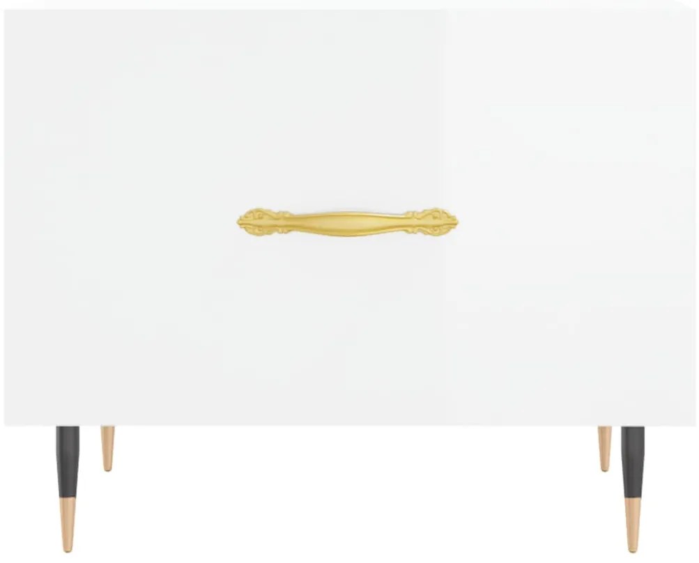 Mesas de centro 2 pcs 50x50x40 cm branco brilhante