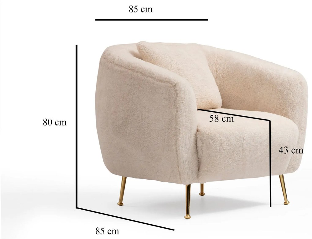 Cadeira Wing Istiridye – Bege – 85x85x80 cm