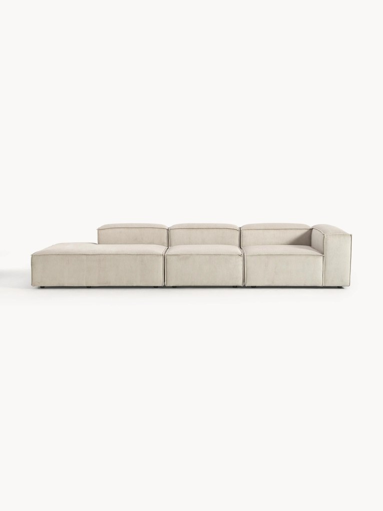 Chaise longue modular XL em bombazina Lennon