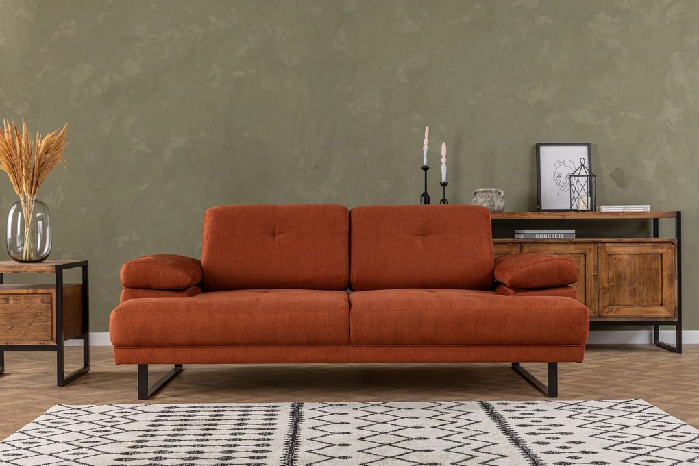 Sofá-Cama de 2 Lugares Mustang – Laranja – 199x99x83 cm