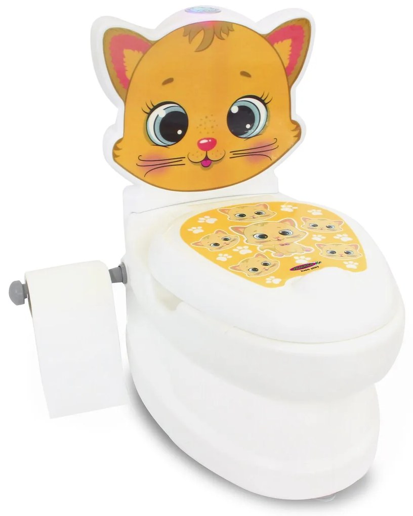 Bacio, penico infantil My little Gato de sanita com som de descarga e suporte para papel higiénico