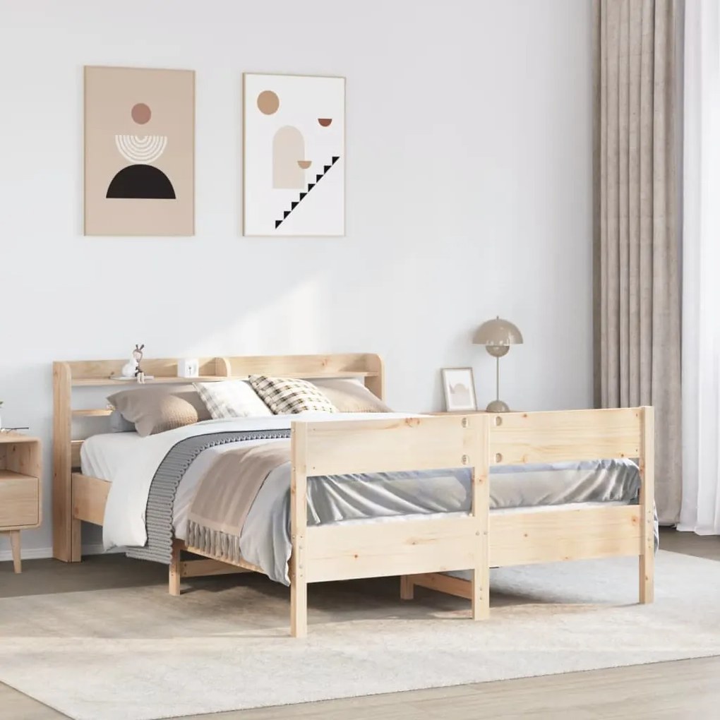 vidaXL Cama sem colchão 120x200 cm madeira de pinho maciça