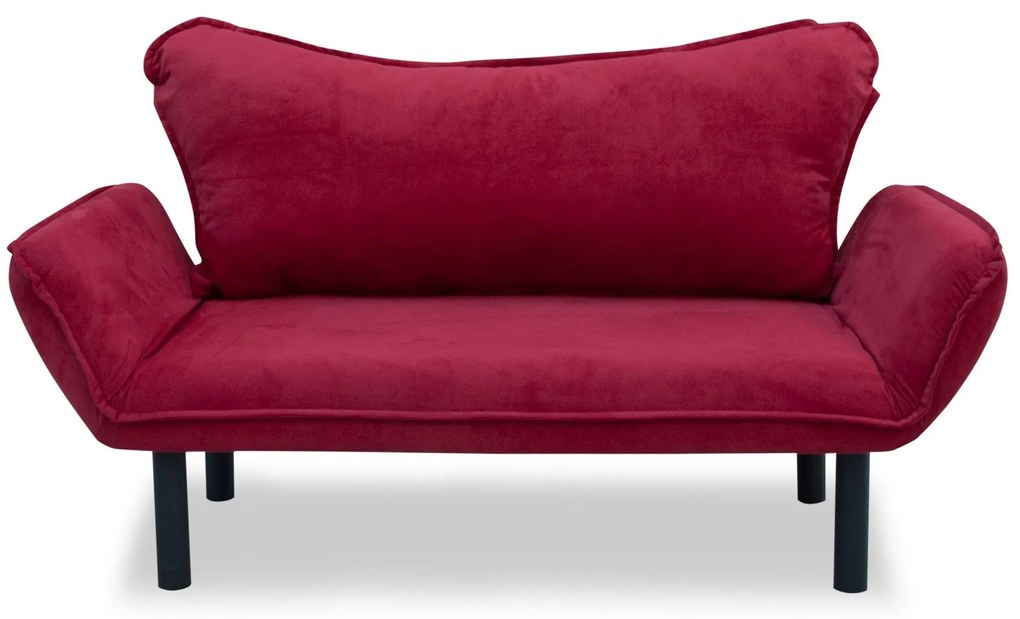 Sofá Cama "Chatto" – Vermelho Tinto  – 180x65x70 cm – Design Moderno