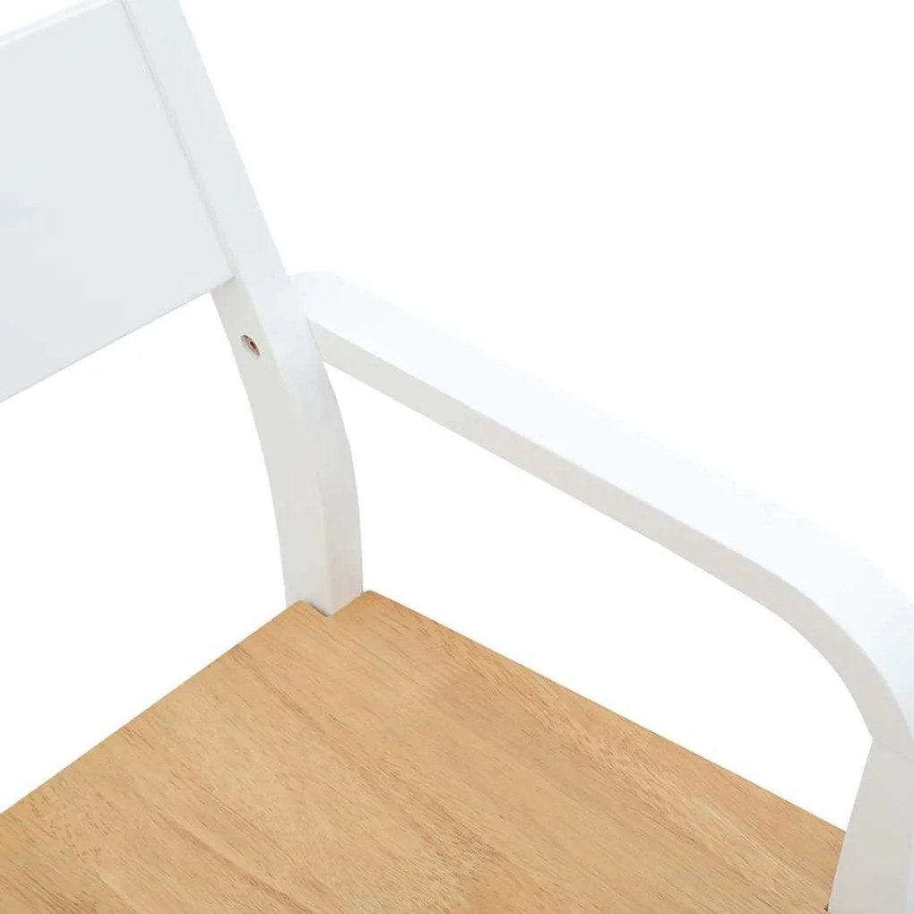 Cadeiras de jantar 2 pcs madeira de seringueira maciça branco