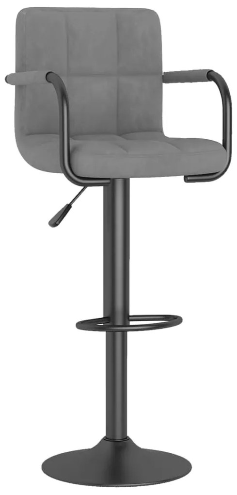 Bancos de bar 2 pcs veludo cinzento-claro