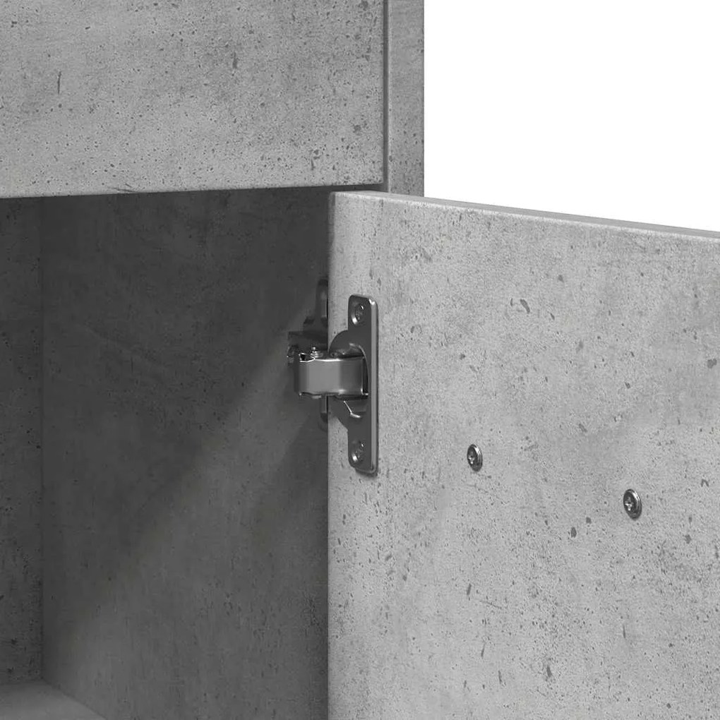 Armário de casa de banho 60x33x80cm contraplacado cinza cimento