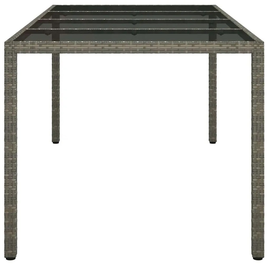 Mesa de Jantar Jardim Cinza 190x90x75 cm Rattan Sintético