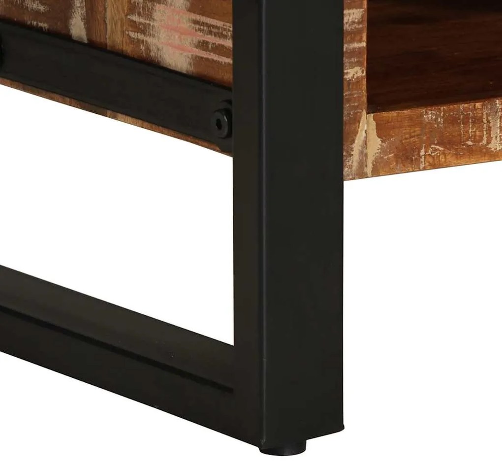 Mesa de centro multicor 90x50x36 cm madeira maciça recuperada