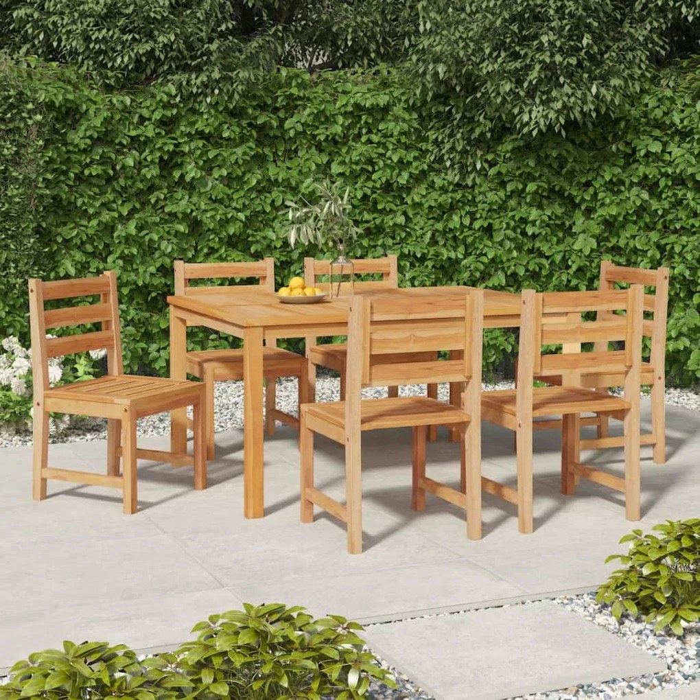 vidaXL Cadeiras de jardim 6 pcs madeira de teca maciça