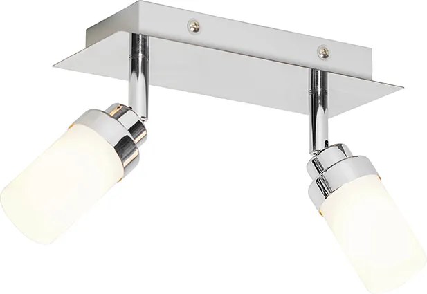 Foco moderno para casa de banho em aço 2 luzes IP44 - Japie