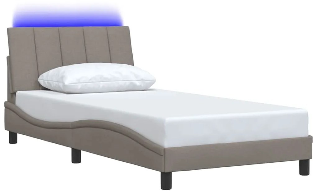 Estrutura cama sem colchão 100x200 cm tecido cinza-acastanhado
