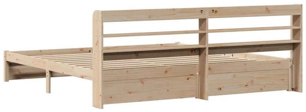Estrutura de cama com cabeceira 200x200 cm pinho maciço