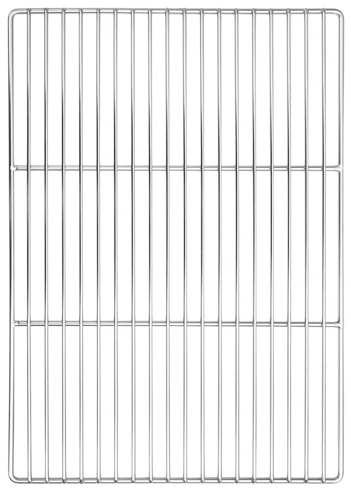 Grelha de Churrasco vidaXL com Manoplas Retangular 50x35 cm Aço Inoxid