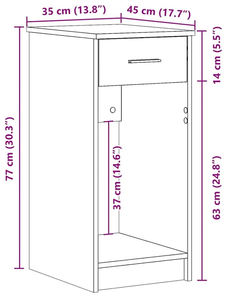Suporte torre computador com gaveta 35x45x77cm cinzento cimento