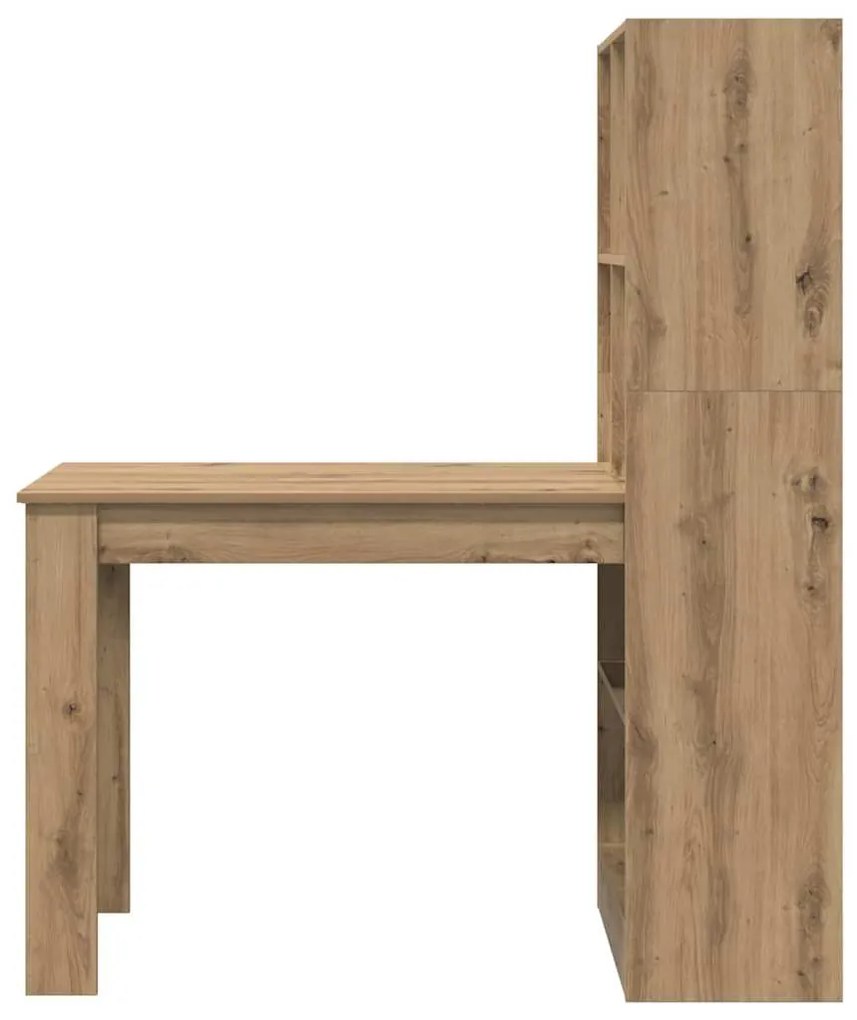 Mesa com prateleira com armazenamento carvalho artisiano 122 x 67 x 14