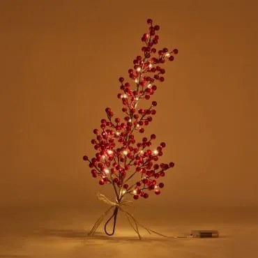 Guirlanda De Natal Phanya 60 Cm Em Forma De Lágrima Com Luzes Vermelho - Sklum