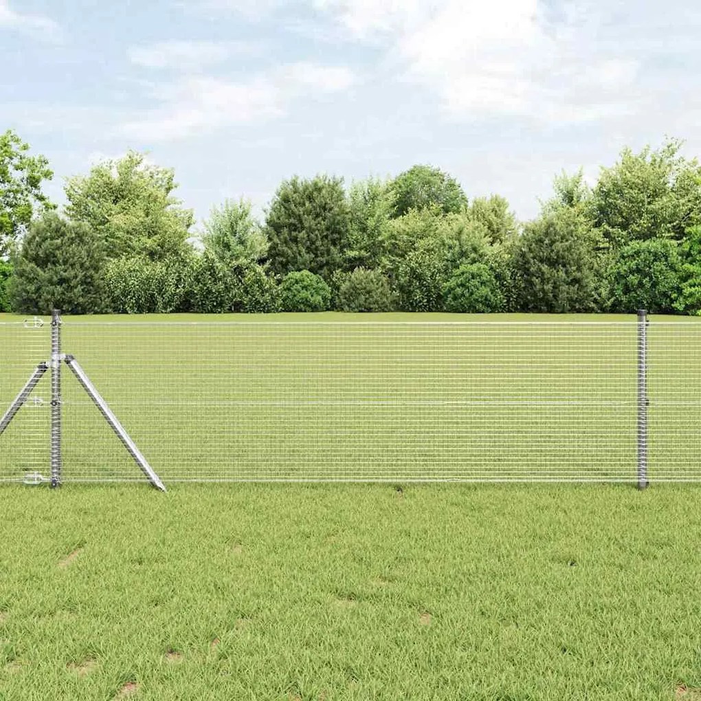 vidaXL Cerca de Arame Soldado 0,6x10 m em Aço Galvanizado