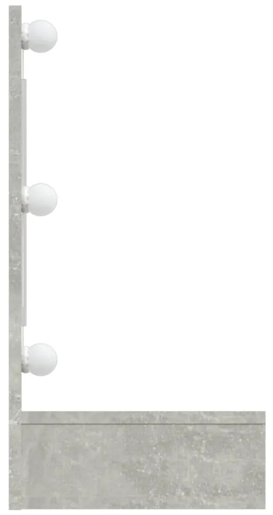 Armário espelhado com LED 90x31,5x62 cm cinzento cimento