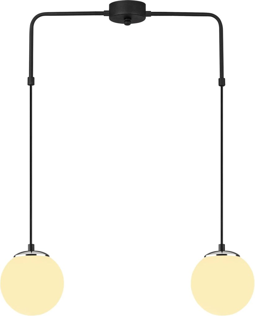Candeeiro de Teto Uzum – Preto e Branco – 60 x 15 cm