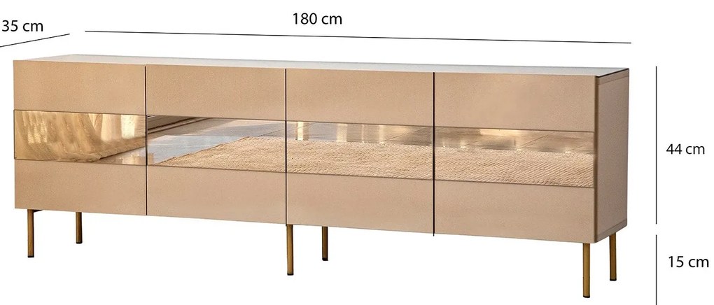 Móvel TV Leon – Bronze Dourado – 180 cm x 59 cm x 35 cm
