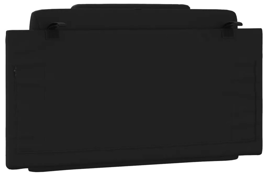Almofadão de cabeceira 100 cm couro artificial preto